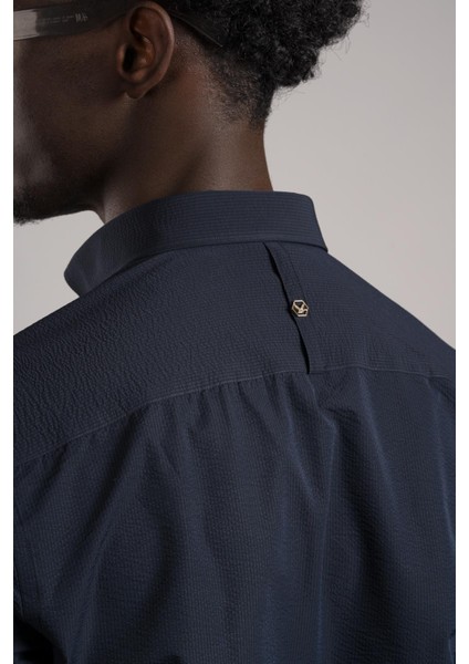 Yaka Düğmeli Gofre Ince Fitilli Pamuklu Yazlık Slimfit Gömlek indirimleri