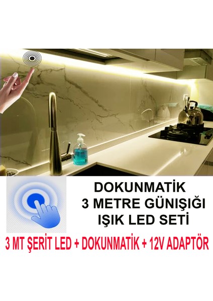 Elektroled Market Dokunmatik Aç Kapa Mutfak Dolabına LED Işık (Videoyu Izleyiniz)