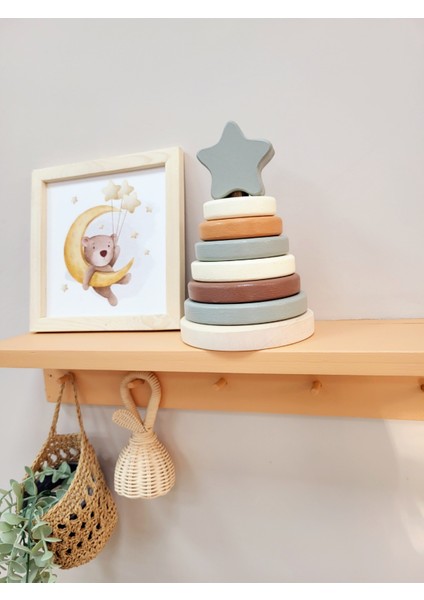Yıldız Halka Kule Ahşap Oyuncak Dekor Montessori Oyuncak Eğitici Oyuncak modelleri