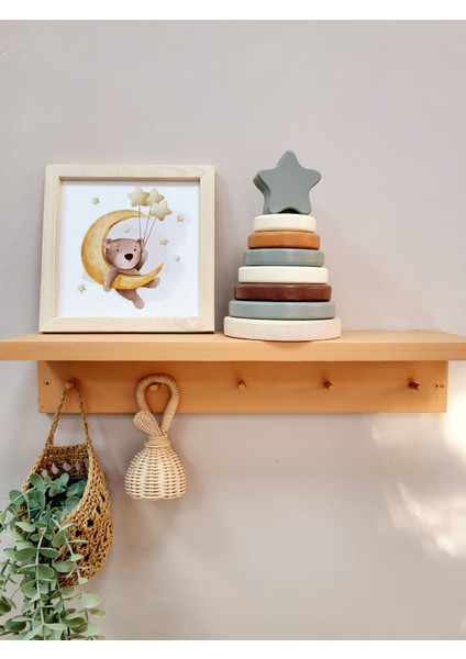 Yıldız Halka Kule Ahşap Oyuncak Dekor Montessori Oyuncak Eğitici Oyuncak fırsatları