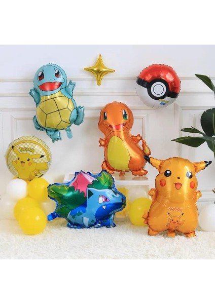 Pokemon Topu Folyo Balon Poke Ball Balon Pokemon Konsept Doğum Günü Balonları