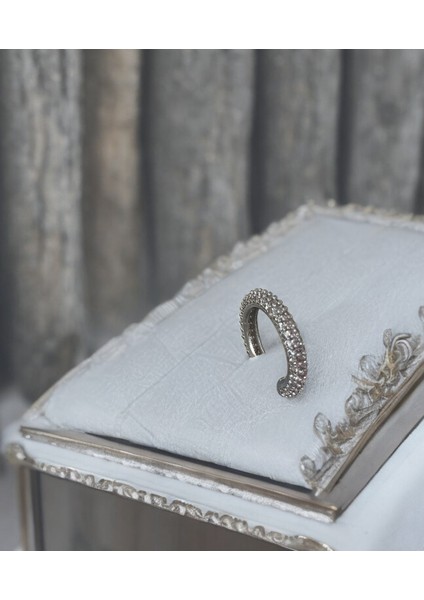 Kıkırdak Küpe Zirkon Taşlı Çelik Premium Tamtur Earcuff Gri