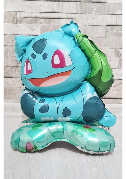 Ayaklı Bulbasaur Folyo Balon Kendi Dik Durabilen Bulbasaur Balon Pokemon Konsept