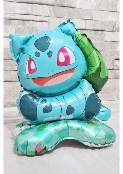 Ayaklı Bulbasaur Folyo Balon Kendi Dik Durabilen Bulbasaur Balon Pokemon Konsept