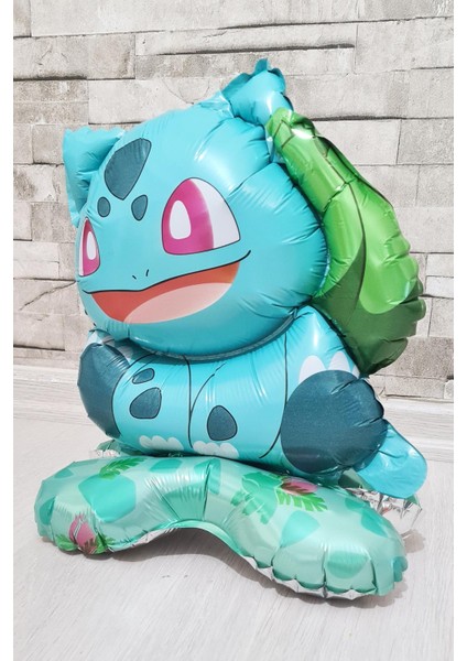 Ayaklı Bulbasaur Folyo Balon Kendi Dik Durabilen Bulbasaur Balon Pokemon Konsept