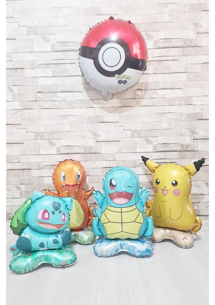 Ayaklı Charmander Folyo Balon Kendi Dik Durabilen Charmander Balon Pokemon Konsept