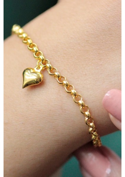 14 Ayar Altın Kalp Doç Bileklik modelleri