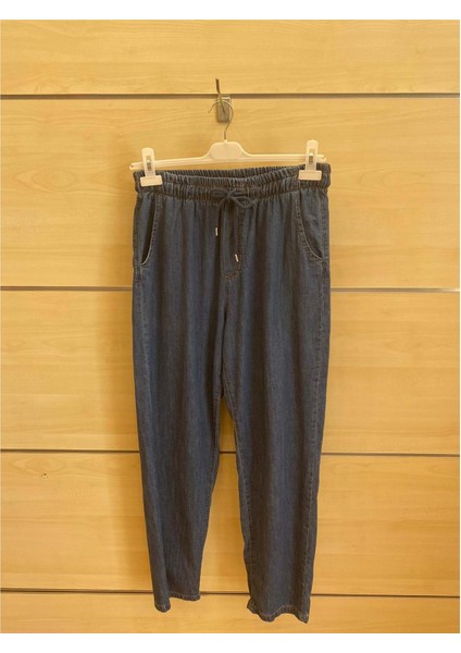 24Y2759 Pantolon Denim Bel Ip Bağcıklı - Magazin - 24Y2759 - Mavi - 42