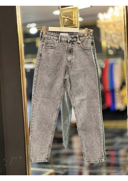 24Y2620 Pantolon Denim Mom Jean - Magazin - 24Y2620 - Antrasit - 40