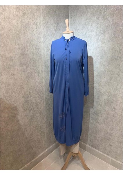 22Y7391 Famelin Tunik Uzun Taş Baskı - Famelin - 22Y7391 - Indigo - 3