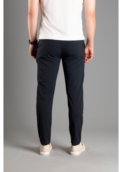 Erkek Lacivert Keten Pantolon