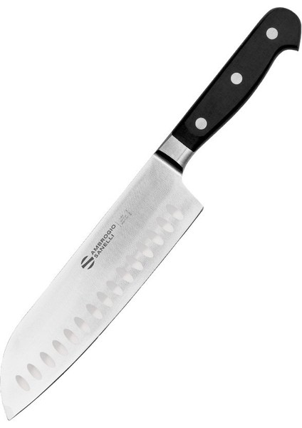 18 cm Dövme Oluklu Şef Santoku Bıçağı