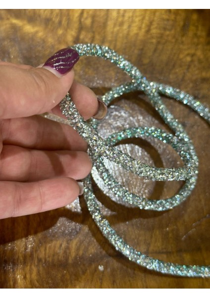 Taşlı Parlak Şerit Dikiş Çanta Giyim Hobi Aksesuarı 1 Metre