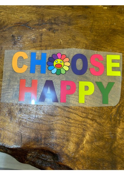 Ütü Ile Yapışan Renkli Happy Yazılı Tişört Transfer Baskı Arma 22X10 cm