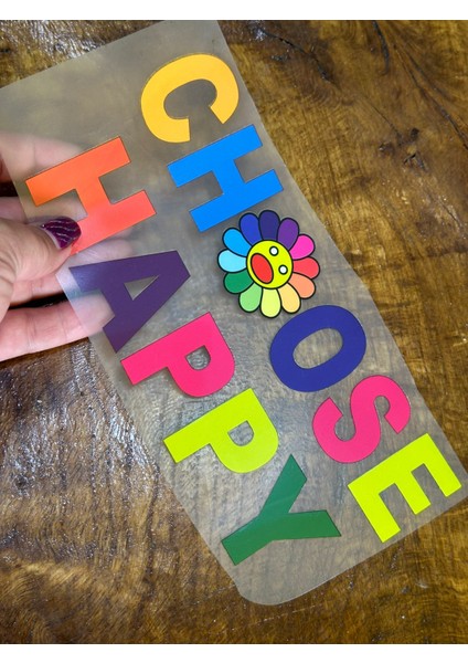 Ütü Ile Yapışan Renkli Happy Yazılı Tişört Transfer Baskı Arma 22X10 cm fiyatları