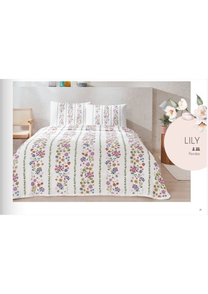 Çift Kişilik Pike Takımı Lily Pembe