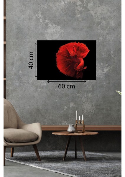 Dijital Baskılı Dekoratif Balık Desenli Mdf Tablo 60X95CM 5 Parçalı, T-270,