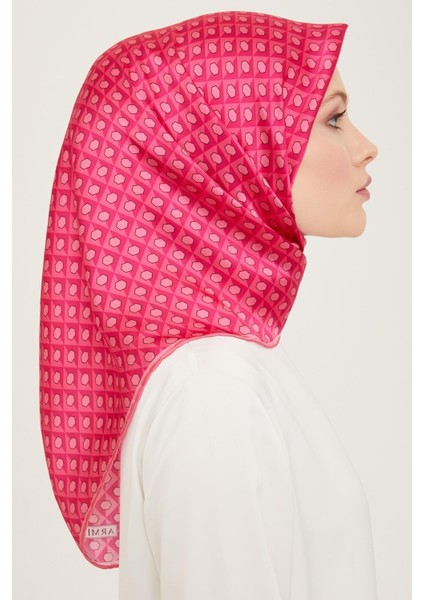 Pembe Bal Peteği Desen Tivil Ipek Eşarp 9109-05 fiyatları