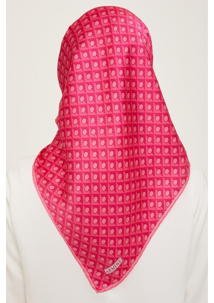 Pembe Bal Peteği Desen Tivil Ipek Eşarp 9109-05 fırsatları