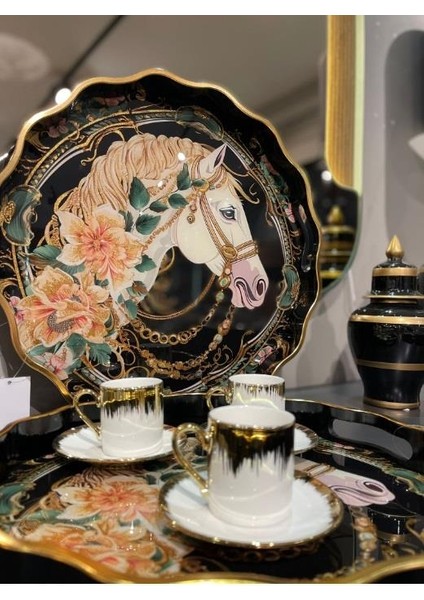 Royking Horse 2 Li Yuvarlak Tepsi 39X4-34X4 cm Fx 013 fiyatları