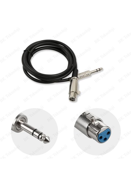 Yüksek Kalite Xlr 3-Pin Dişi 6.35MM Stereo Erkek Mikrofon Ses Kablosu-15 m