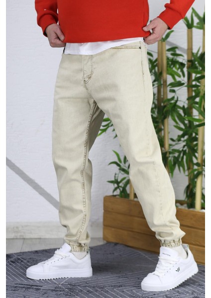 Erkek Paçası Lastikli Boyfriend Kot Pantalon 656 fırsatları