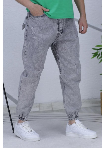 Erkek Paçası Lastikli Tırnaklı Boyfiren Kot Pnt. 646