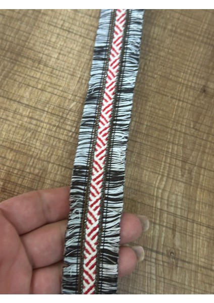 Etnik Çift Taraflı Püsküllü Şerit Dikiş Giyim Aksesuarı En 3 cm (1 Metre ) modelleri