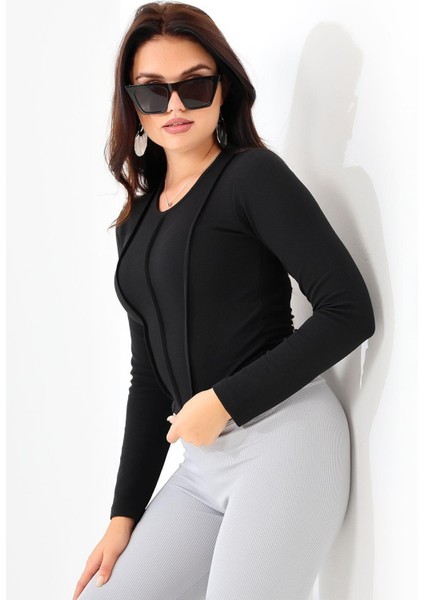 Kollu Likralı Simit Yaka Crop