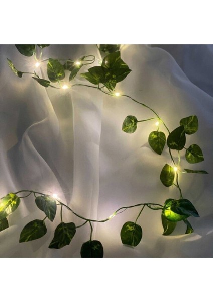 Dekoratif Yeşil Yapraklı Yapay 230CM Sarmaşık ve 3mt Peri LED Gün Işığı