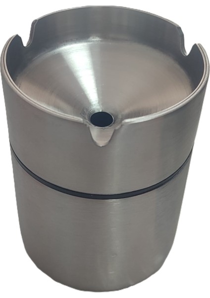 Paslanmaz Çelik Kokusuz Mini Küllük 9cm (Oto-Balkon-Bahçe) - Stainless Steel Ashtray