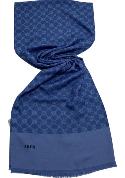 Elegance Şal Indigo Monogram Desenli 1090100-922