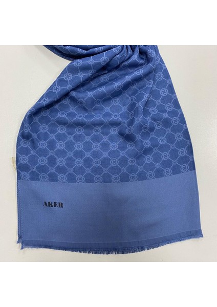 Elegance Şal Indigo Monogram Desenli 1090100-922