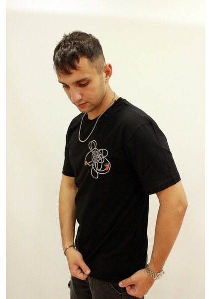 Caz 2256 Işleme Detaylı Relax Fit Bisiklet Yaka Erkek T-Shirt fiyatları