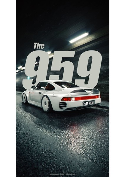 Porshe The 959 Araba Duvar Dekor Poster 30X42 cm Çerçevesiz
