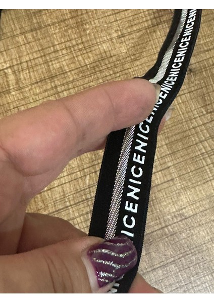 Lastikli Varaklı Nice Yzılı Şerit Ikiş Giyim Lastik Aksesuar En 2 cm (1 Metre )