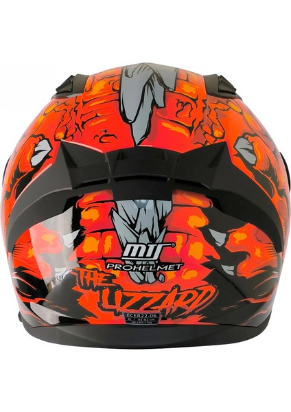 Motosiklet Kaskı Ece 22.R06 Sertifikalı Double Vizör Fiber Motor Kask Full Face New Lizzaro Orange