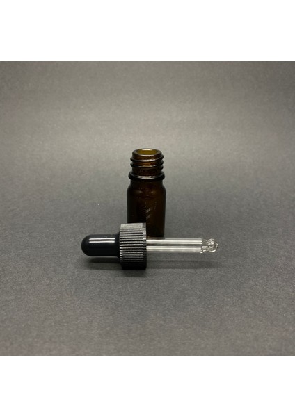 5ml Kahverengi Cam Damlalıklı Şişe , Siyah Plastik Kapak - 5cc Amber Cam Damlalıklı Şişe x 6 Adet modelleri