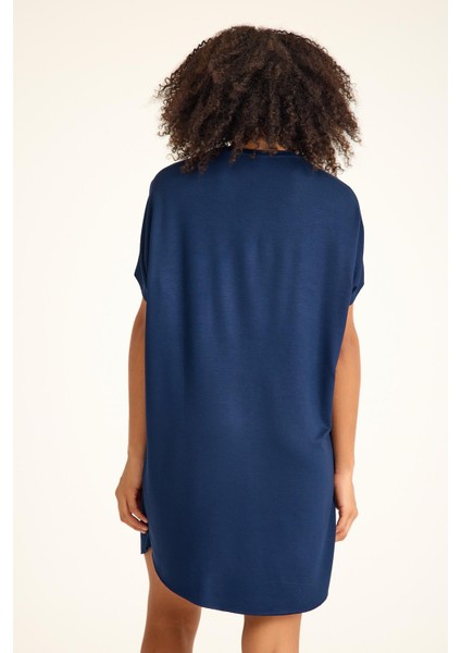 V Yaka Dökümlü Rahat Kalıp Penye Elbise indirimleri