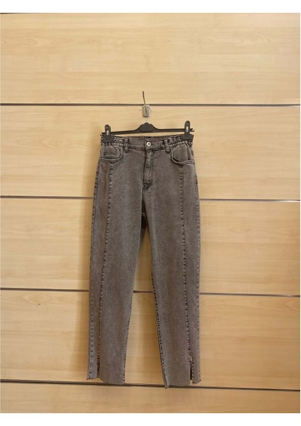 24Y2772 Pantolon Denim Yırtmaçlı - Magazin - 24Y2772 - Antrasit - 38