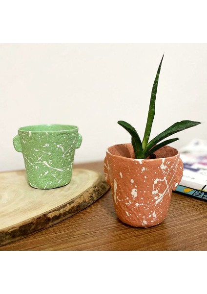 Papier Mache Sıçratma Desenli Saksı/kalemlik fiyatları