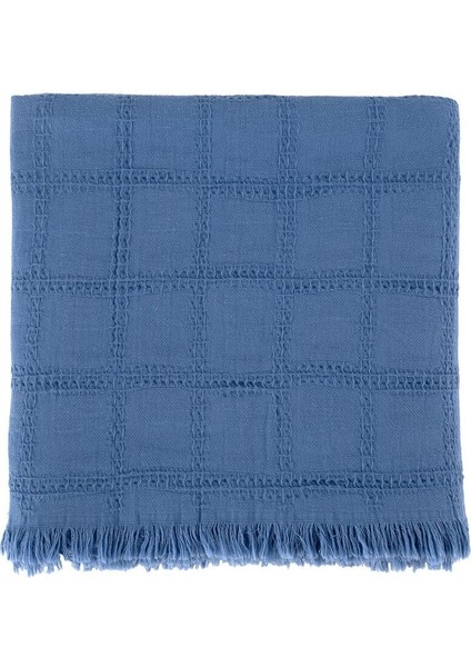 Vesemir Mavi %100 Pamuk Throw 130*170 cm
