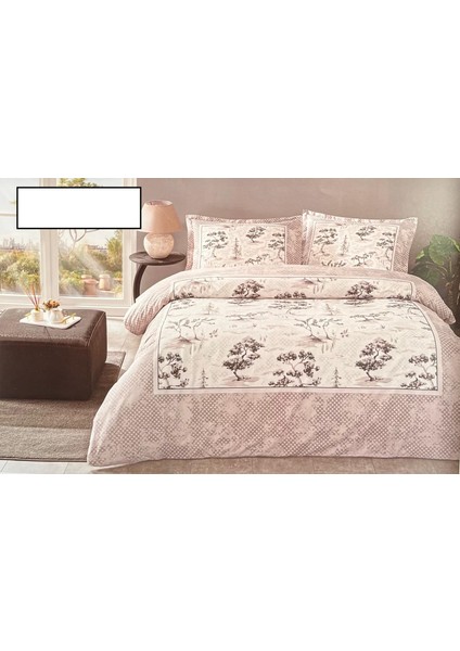 Toile De Jou Çift Kişilik Çarşaf Lastikli(Fitted) Nevresim Takımı Pudra