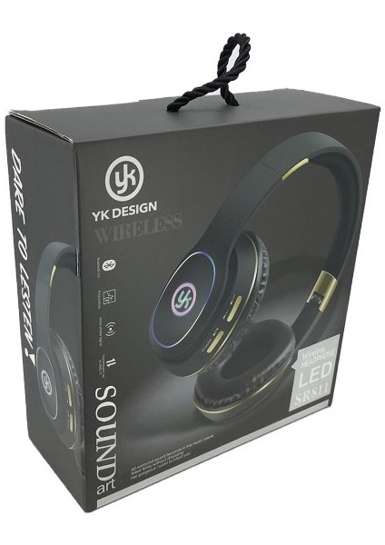 SR811 Kablosuz Rgb LED Işıklı Bluetooth Stereo Kulak Üstü Kulaklık Bt 5.0 +Edr