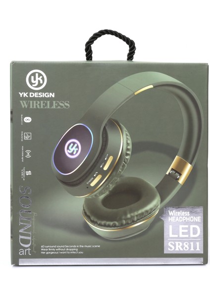 SR811 Kablosuz Rgb LED Işıklı Bluetooth Stereo Kulak Üstü Kulaklık Bt 5.0 +Edr