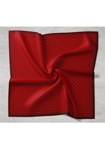 Bordo Monogram Desenli Tivil Ipek Eşarp 11393-11 fiyatları