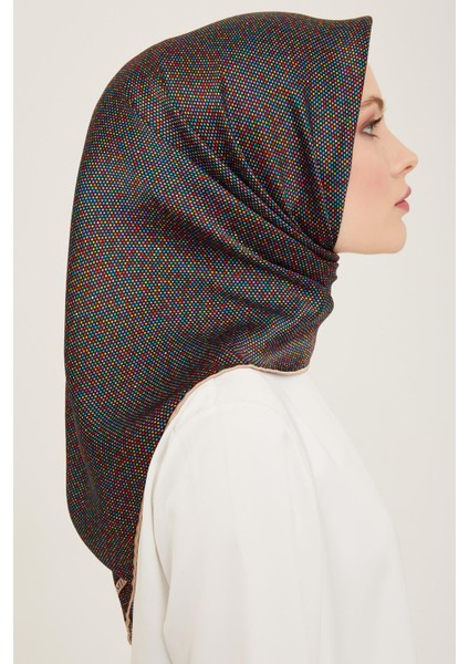 Siyah Puantiye Desen Tivil Ipek Eşarp 9113-05 fiyatları