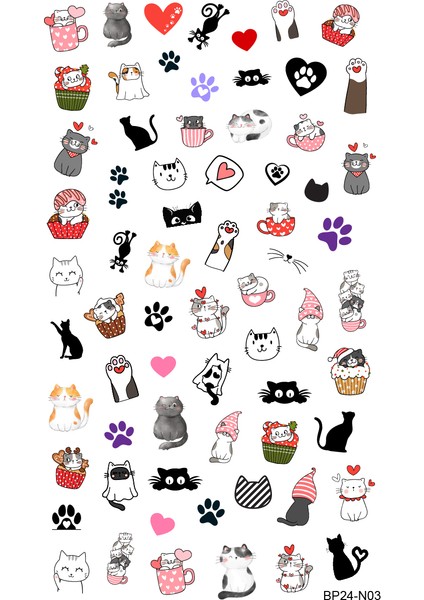 Tırnak Dövmesi Nail Art Kedi Tırnak Dövme Tattoo
