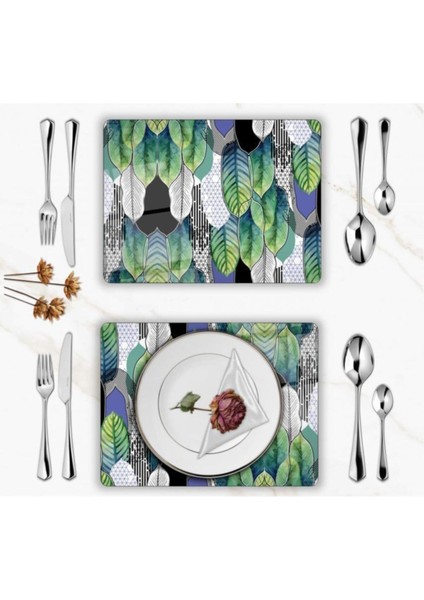 Özel Tasarım Cam Baskılı Yapraklar Supla Takımı 6 Adet fiyatları