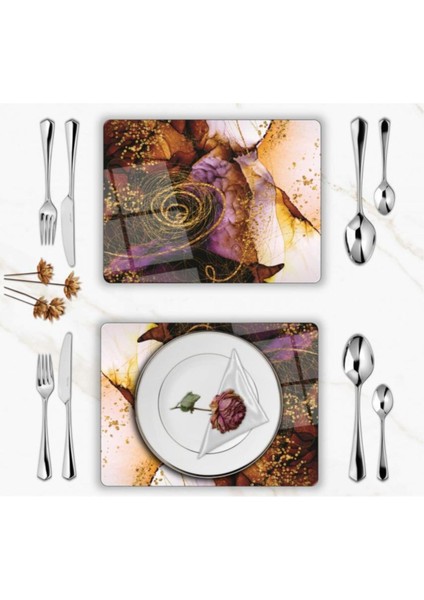 Özel Tasarım Cam Baskılı Gold Desenler Supla Takımı 6 Adet fiyatları